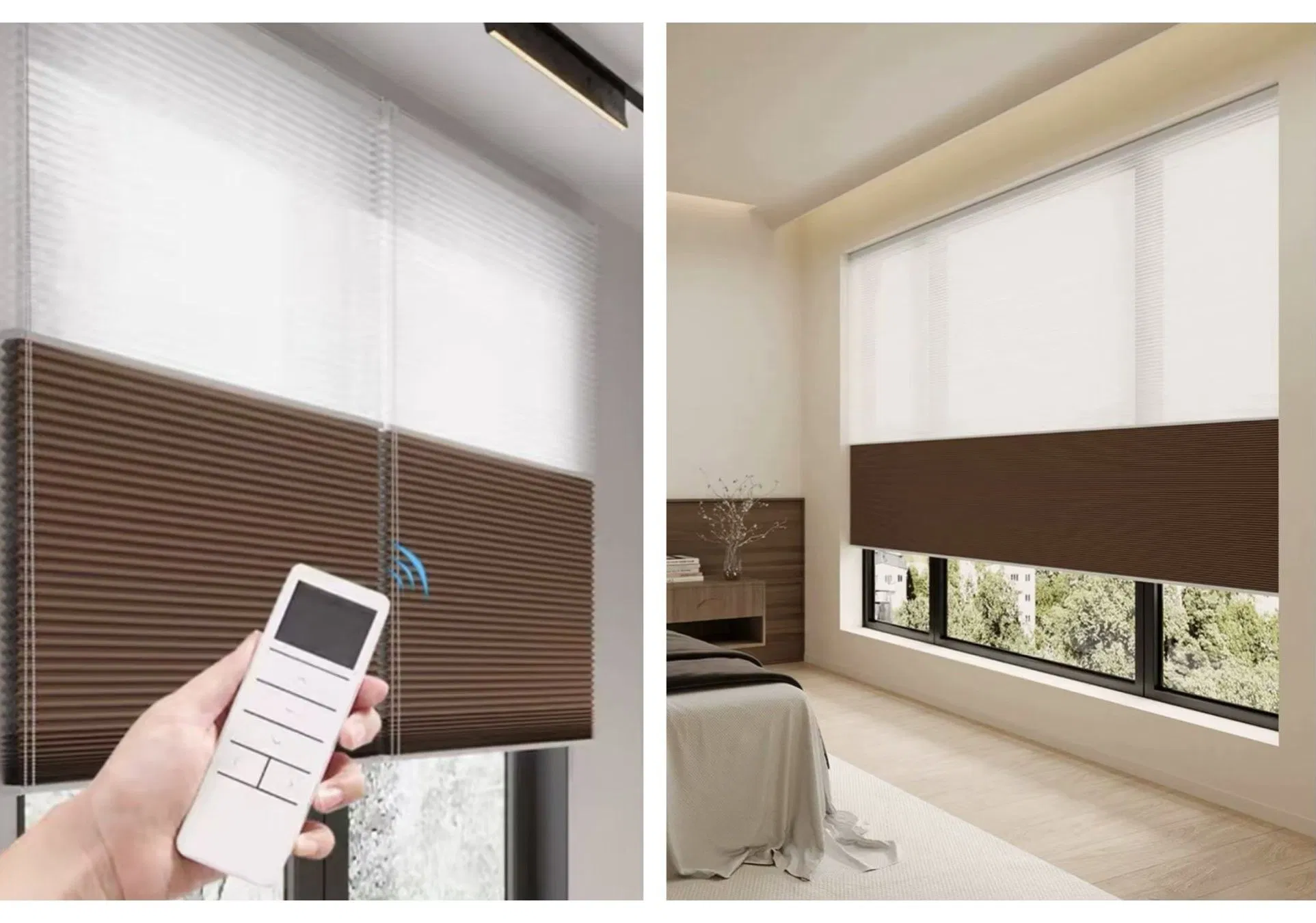Vikson Smart Motorized Window Cellular Blinds up Down Blackout Cellular Honeycomb Shade