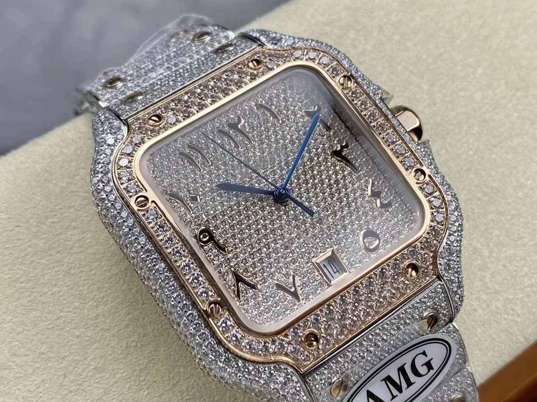 Luxury Design Mechanical Watch Vvs Moissanite Zircon Watch Logo Customization