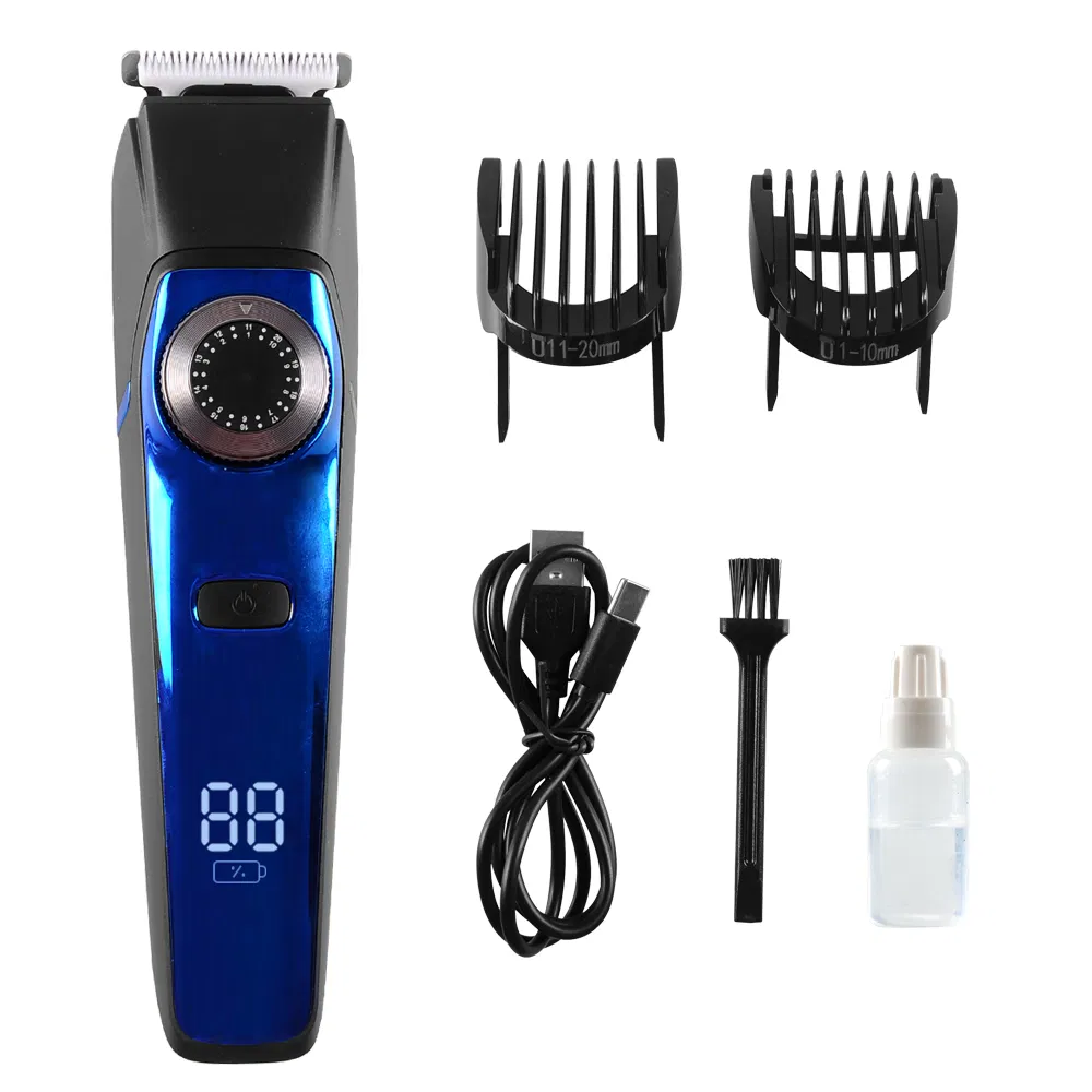 Electric USB Rechargeable Cordless Hair Clipper with Rotary Knob