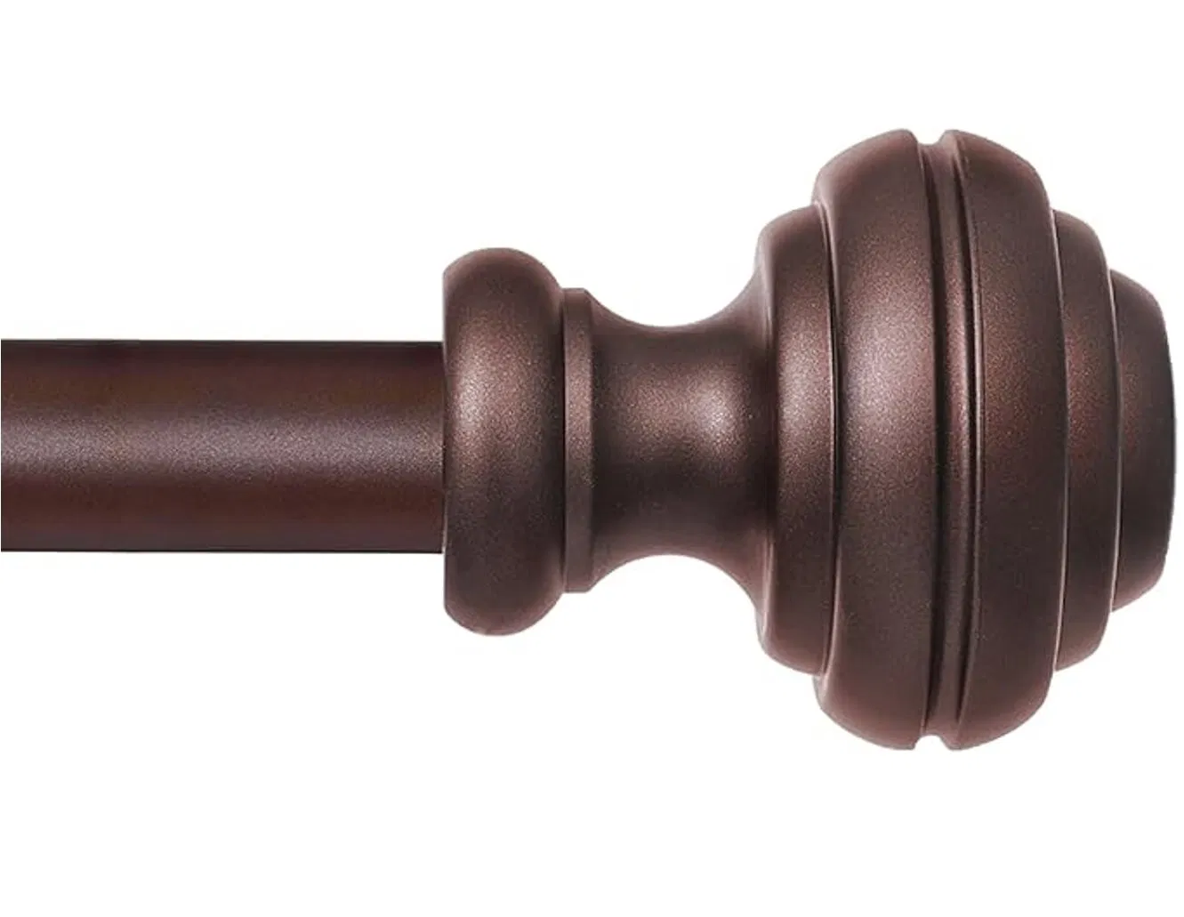 Handcrafted Wood Resin Finial Curtain Rod Set - Heavy Duty Metal Pole