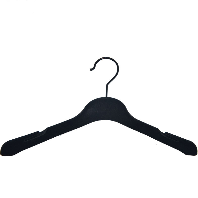 Garment Usage Black Velvet Clothes Hanger with Customized Logo