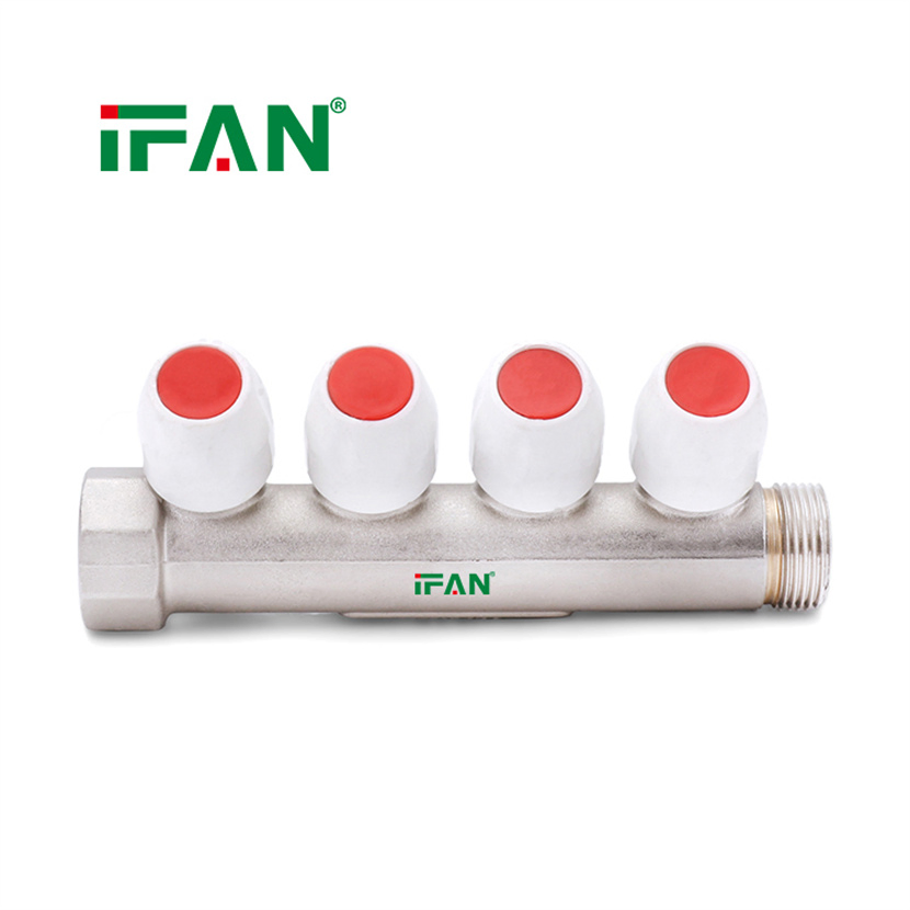 Ifan Durable Under Floor Heating Manifold 2-4 Way Brass Manifold Pex Pipe Manifold