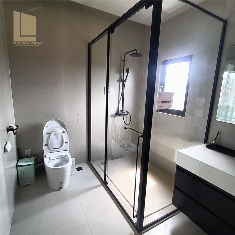 Anti Rust Track Shower Door Moisture Resistant Long Life Shower Room Door