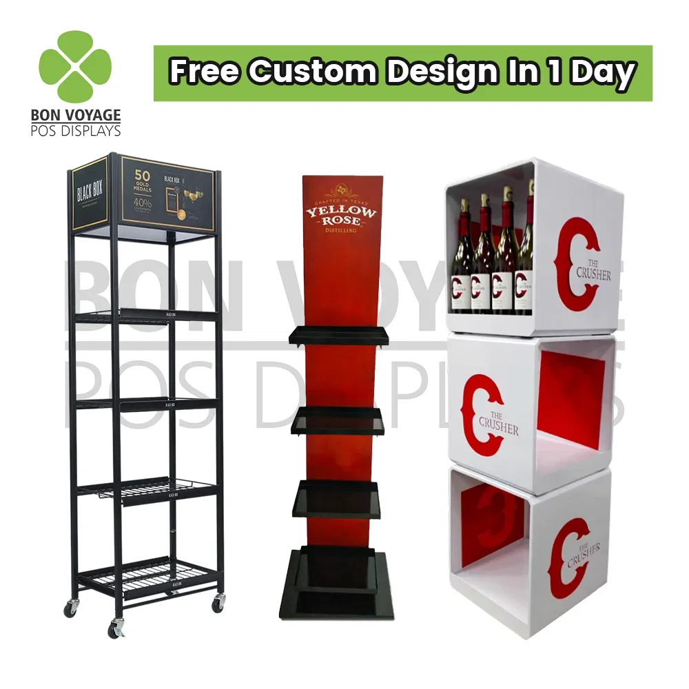 High Quality Eco-Friendly Wine Spritz Display Stand Rack for Shopping Mall