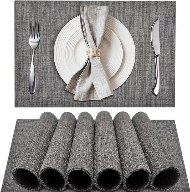 Vinyl Plastic Printed Dish Golden PVC Table Placemat PVC