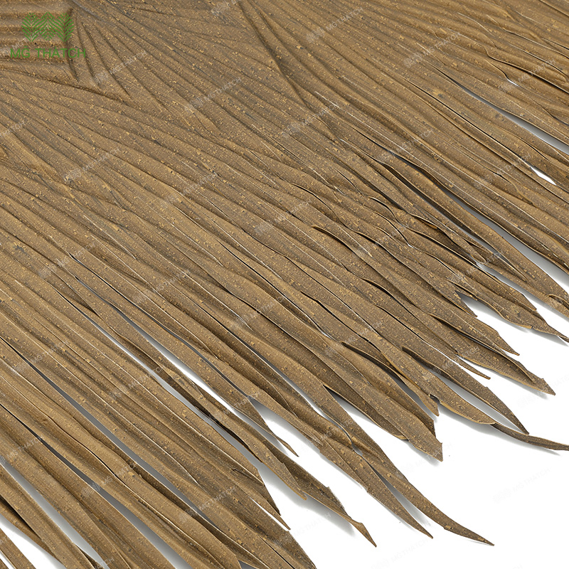 100% Waterproof Artificial Palm Leaves Roof Ignifugo Palma Plastica HDPE Synthetic Palm