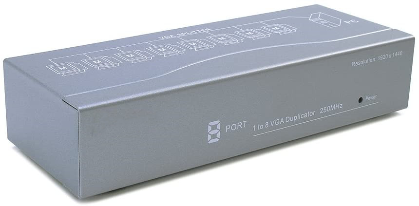 Разветвитель VGA 1x8, 1080P, с блоком питания
