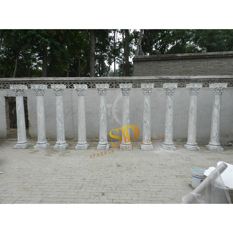 Custom Made Irregular Cone-Shape Italian White Marble Column