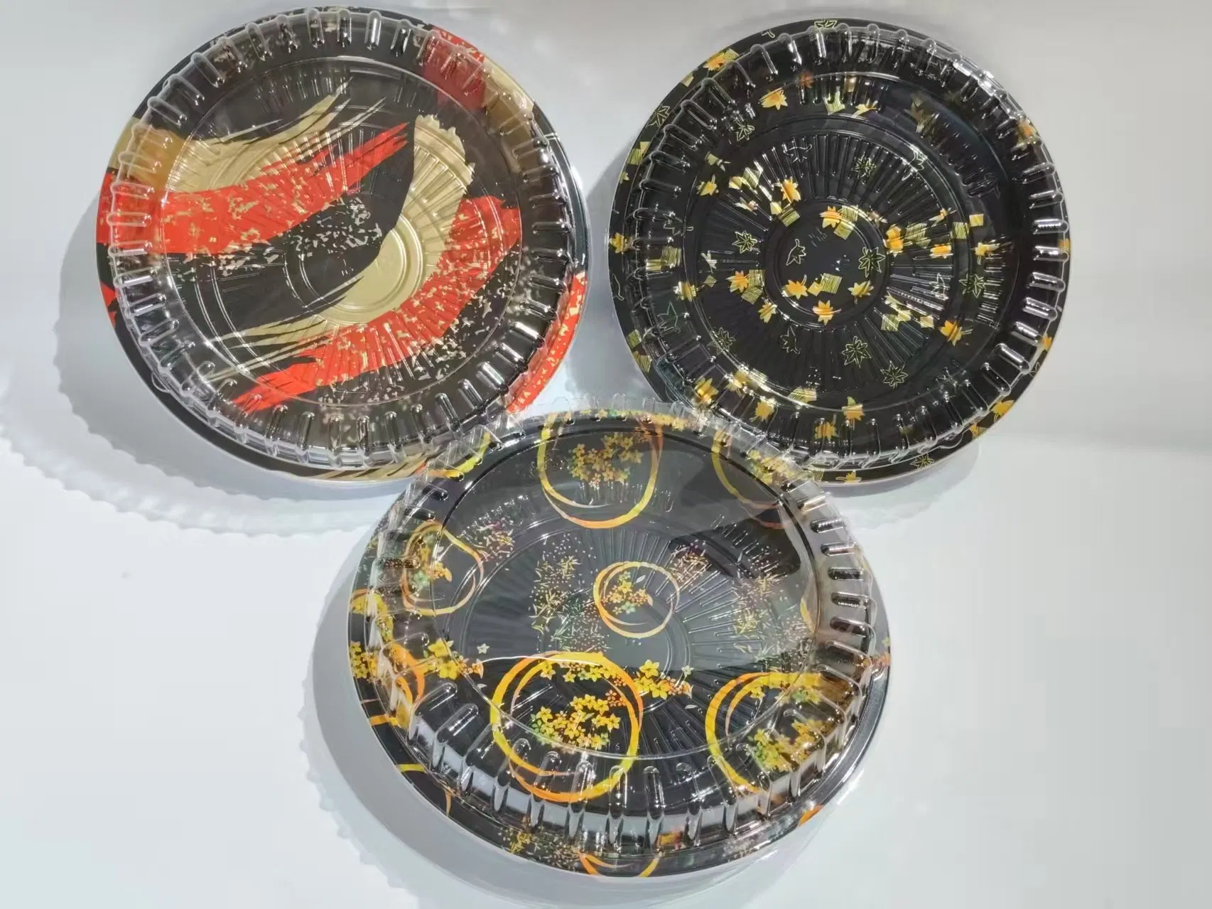 Luxury Design Printing Plastic Sushi Seafood Cake Food Packaging Box Tray