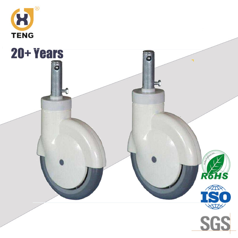 5 Inch Swivel TPE Medical Caster Hospital Equipment Replacement Wheels China Factory