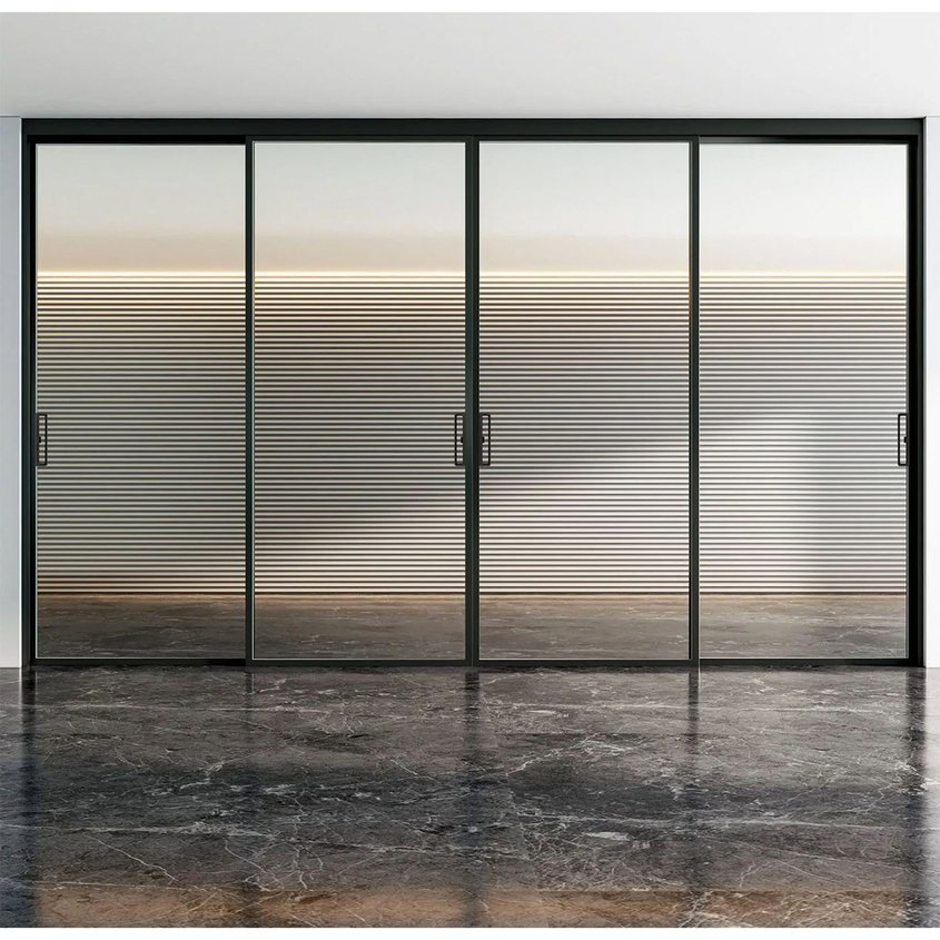 Раздвижная стеклянная дверь стальная WEIYA для коммерции и жилья