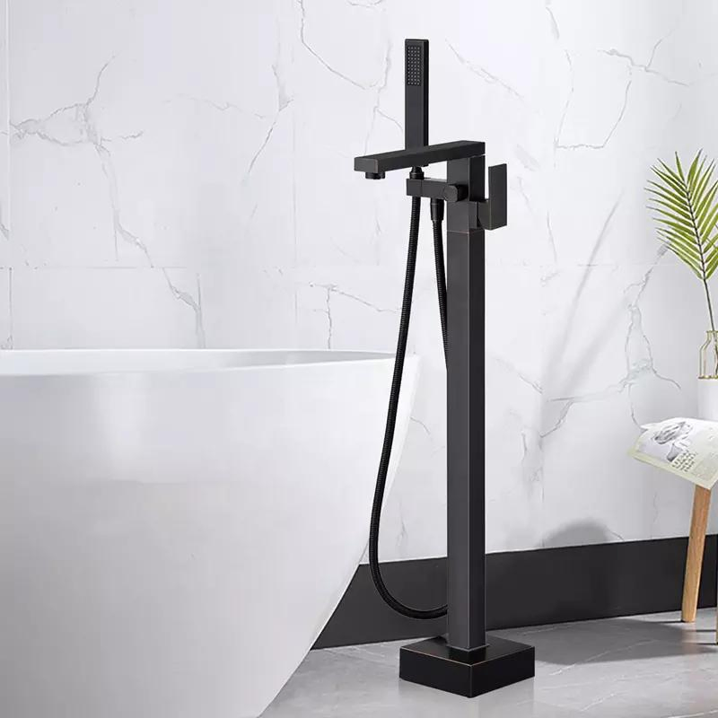Freestanding Bathtub Shower Faucets Floor Tub Bathroom Water Taps Shower Mixer Tap Faucet Set