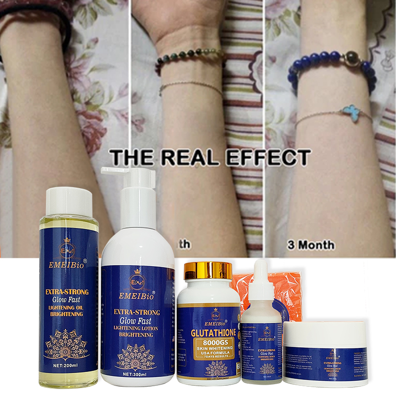 Private Label 5 Days Vitamin C Collagen Remove Hyperpigmentation Extra Whitening Lotion Serum Cream Facial Skincare Set