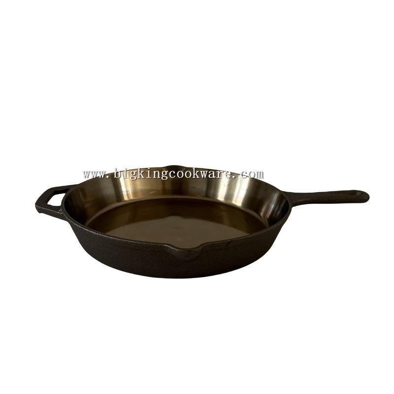 100% Vegetable Oil Pre-Seasoned Naturally Non-Stick Smooth Polished Cast Iron Skillet Frying Pan