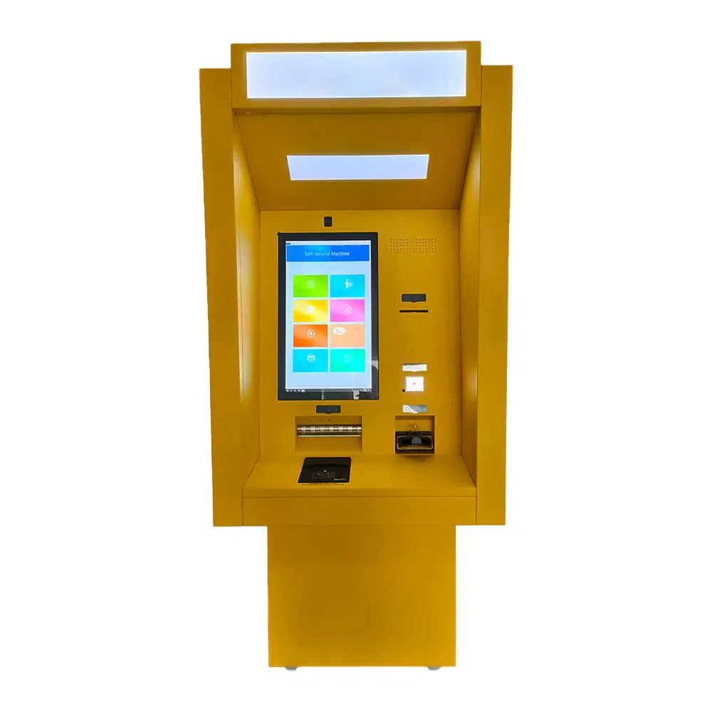Through Wall Self Service Cash Deposit Withdraw Kiosk Cdm ATM Machine with Passport Scanner Banknote Dispenser Card Reader