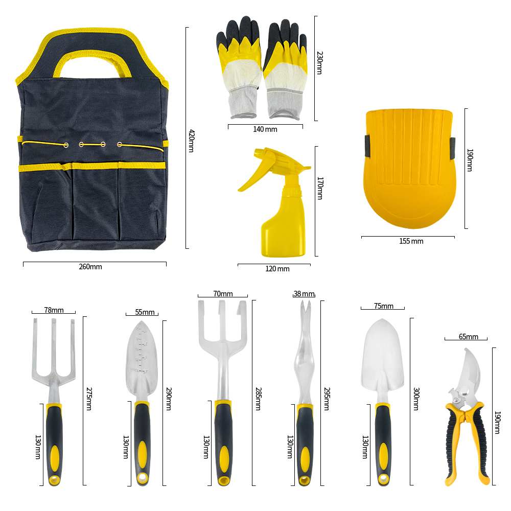 Набор садовых инструментов алюминиевый 10 предметов