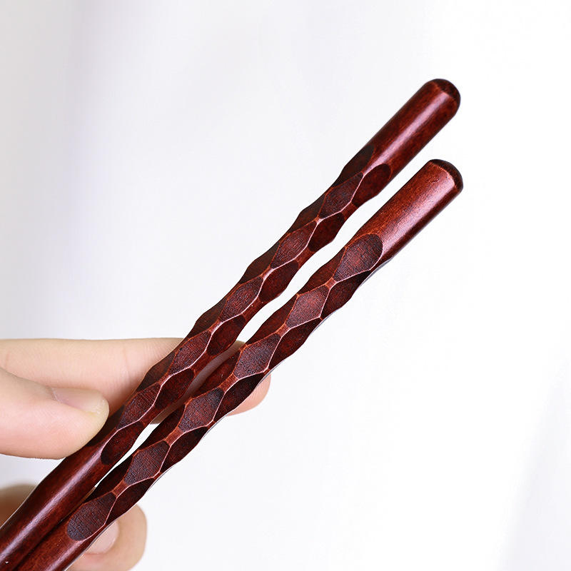 1 Set of Modern Japanese Lacquered Round Wooden Chopsticks for Dining Sushi