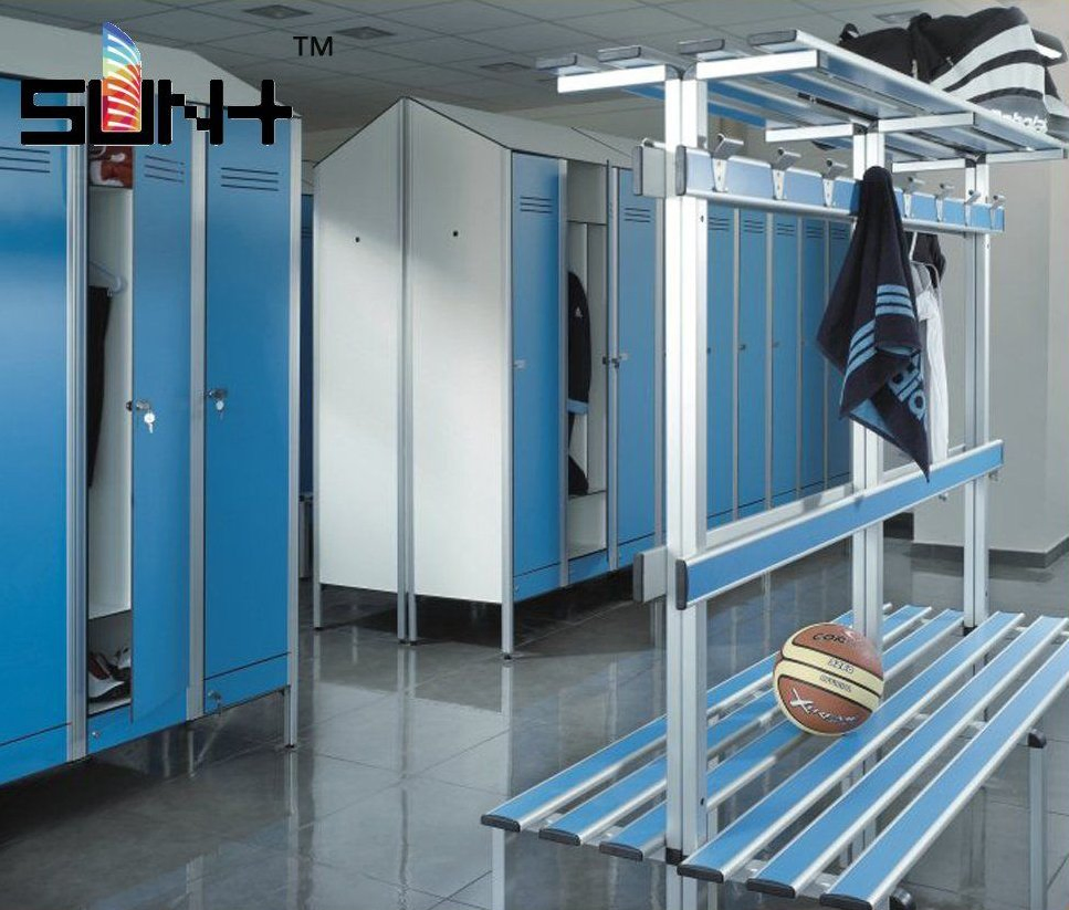 Wooden Grain HPL Toilet Door /Changing Room Cubicle Partition High Pressure Laminate