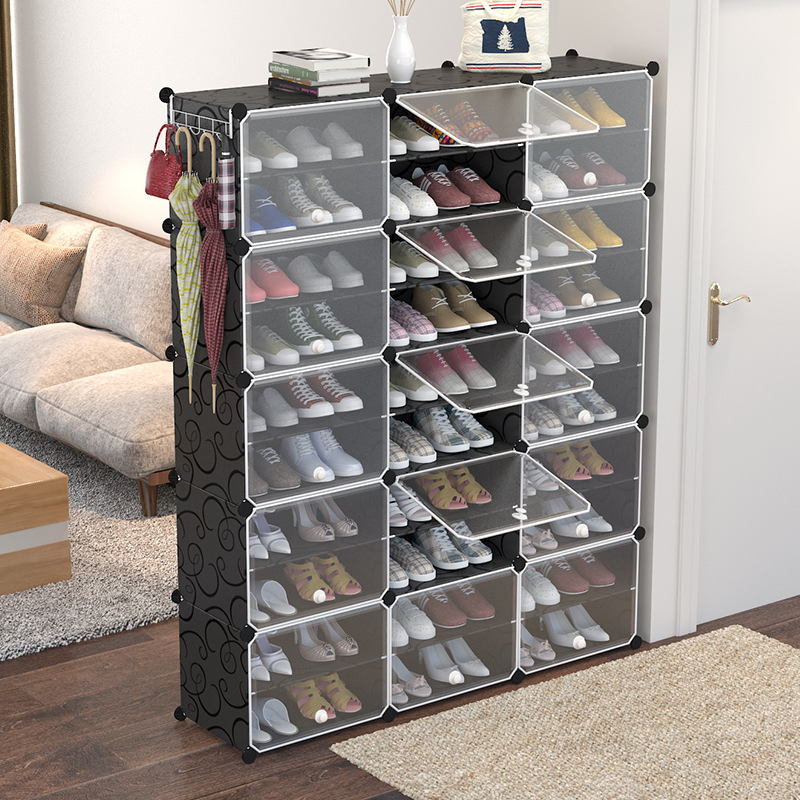 Modern Dustproof Simple Plastic Economical Shoe Storage Cabinet Transparent Shoe Rack