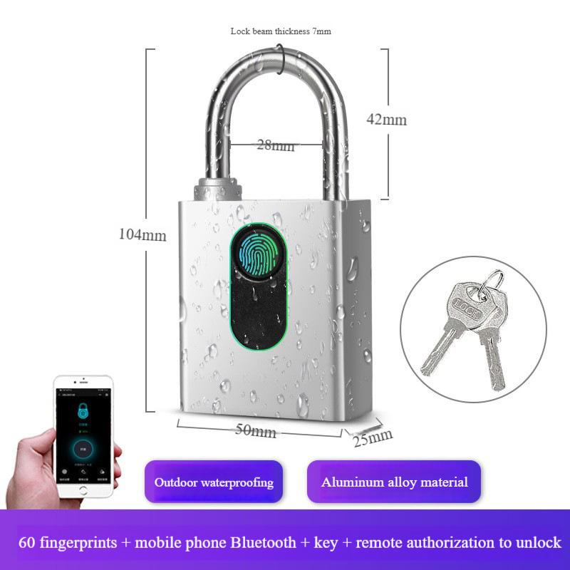 Outdoor Waterproof Bluetooth Fingerprint Padlock Cabinet Smart Remote Control Warehouse