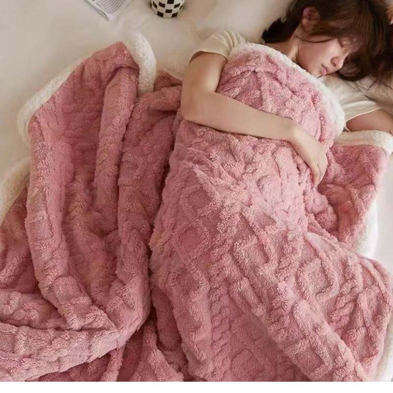 Polyester Jacquard Flannel Blanket of Bed Sheets Throw Faux Fur Blanket