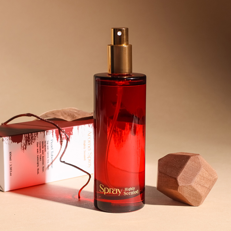 Elegant Room Spray with Polygonal Wooden Cap and Metal Nozzle