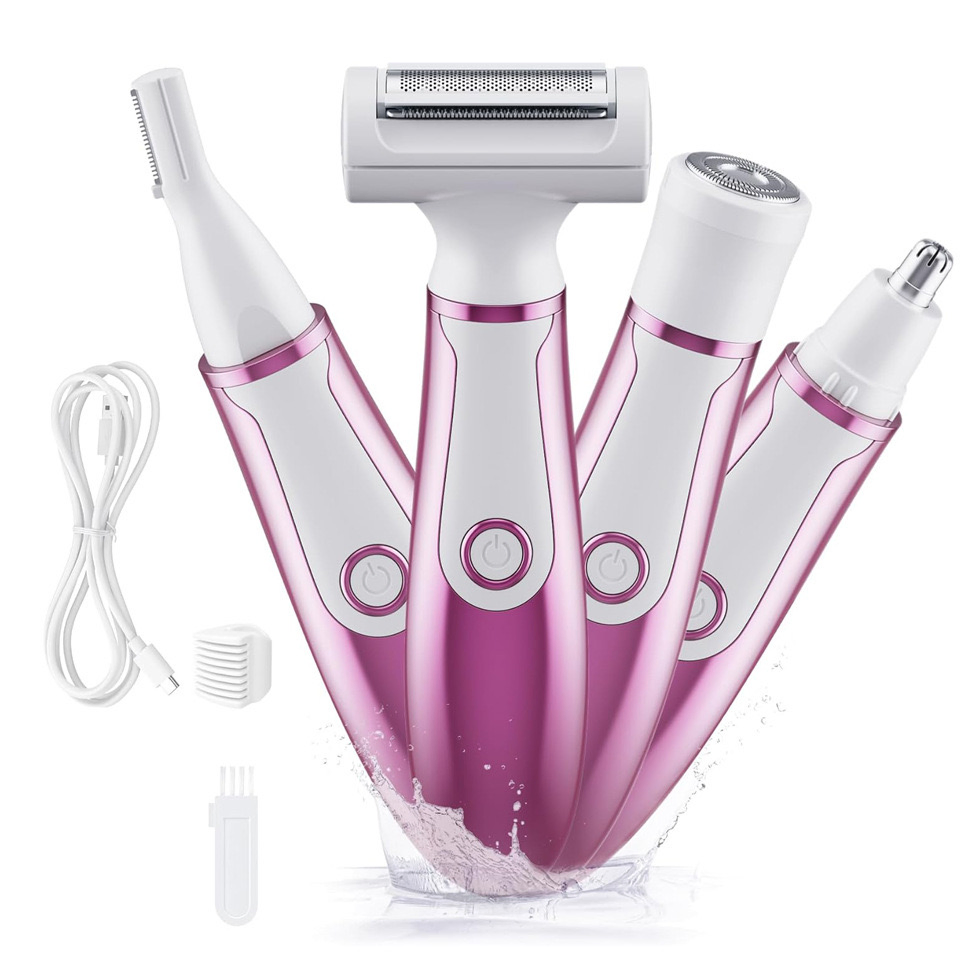 4-in-1 Women's Electric Shaver for Face, Legs, and More