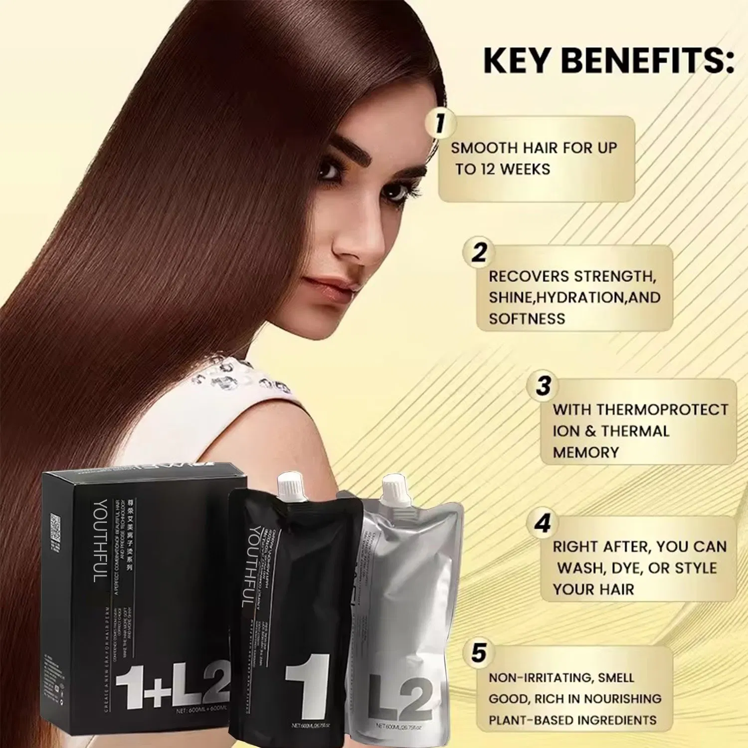 Private Label Permanent Shining Hair Straightening Cream