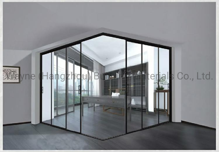 China Factory Aluminum Thermal Break Sound Insulation Sliding Door 45*16 with Decorative Bars/ Toughened Glass for Living Room/Kitchen/Balcony/Interior