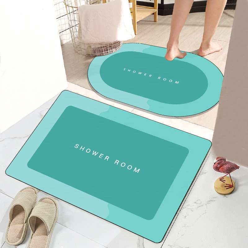 Quick Absorbent Water Diatomite Stone Bath Mat Instant Dry Custom Stone Bath Mat for Bathroom Non Slip