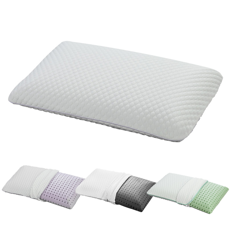 Green Tea Bamboo Charcoal Lavender Scent Mould Memory Foam Pillow with Cover