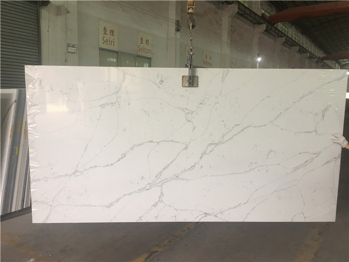 Artificial Stone polished/honed black/white/beige calacatta vagli metro quartz for interiors/indoor kitchen/bathroom countertops/vanity