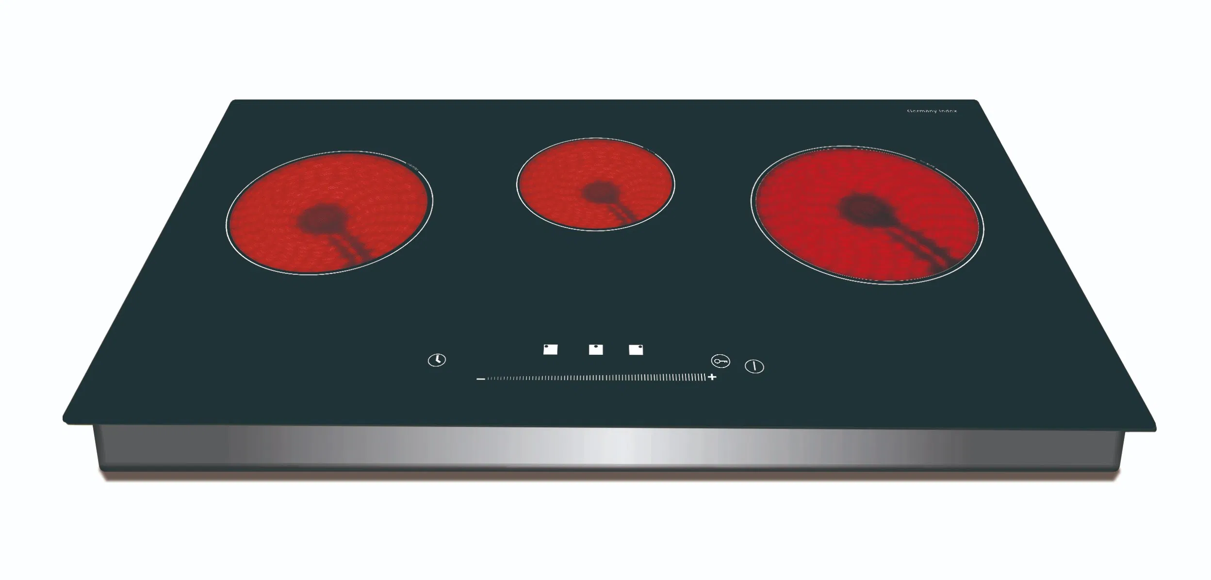 Euroka Glass Metal Housing Inlaid Style 3 Burners Electric Induction Cooker+Infrared Cooker