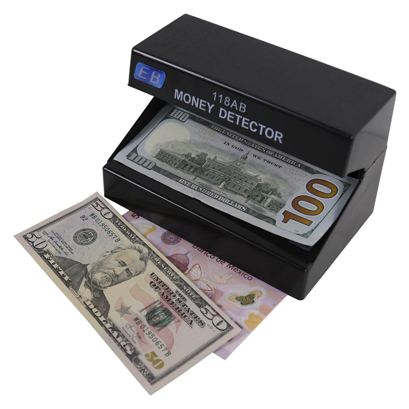 DC-118AB LED Universal Currency Money Detector Machine UV Banknote Money Checker