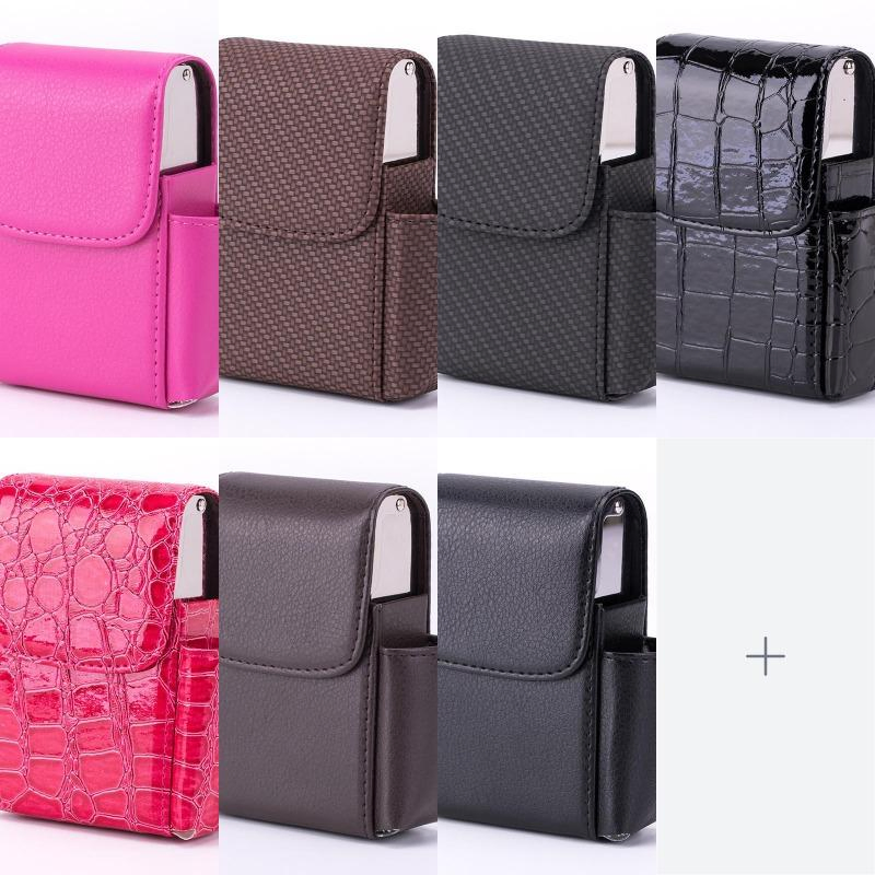 Ea421 Portable for Custom Design Steel Cigar Cases Designer Travel Box Metal Leather Cigarette Case