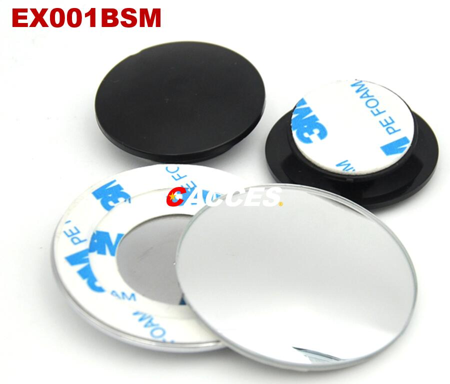 2-Pack Blind Spot Mirror, 2" Round HD Glass Frameless Convex, 360° Adjustable Stick-On for Car