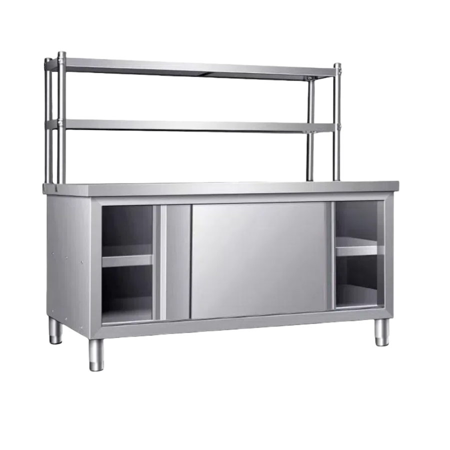 Stainless Steel Cupboard Combined with Refrigerated Worktable for Freshness