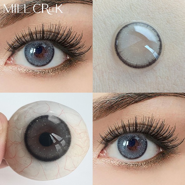 Millcreek OEM Ksseye Meetone Aurora Circle Natural Looking Eye Contacts Lenses Cosmetic Color Contact Lens for Big Eyes Celine Grey Elf Brown