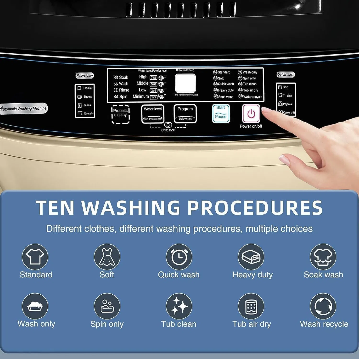 Hot Selling 7kg Fully Automatic Washing Machine with Drying Function