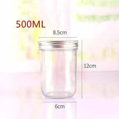 Sealed Storage Jam Salad Caviar Clear Iron Lid Glass Bottle