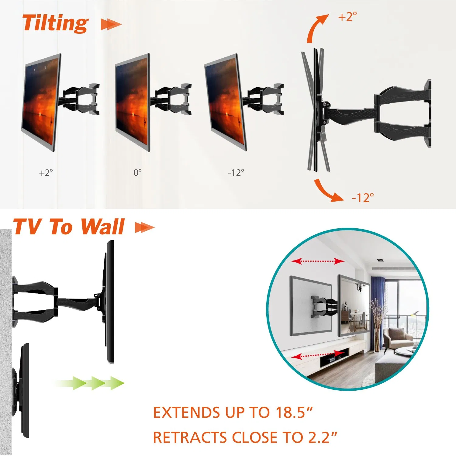 Cantilever Universal LCD TV Wall Mount for 26"-55"TV Size (CT-WPLB-2401M)