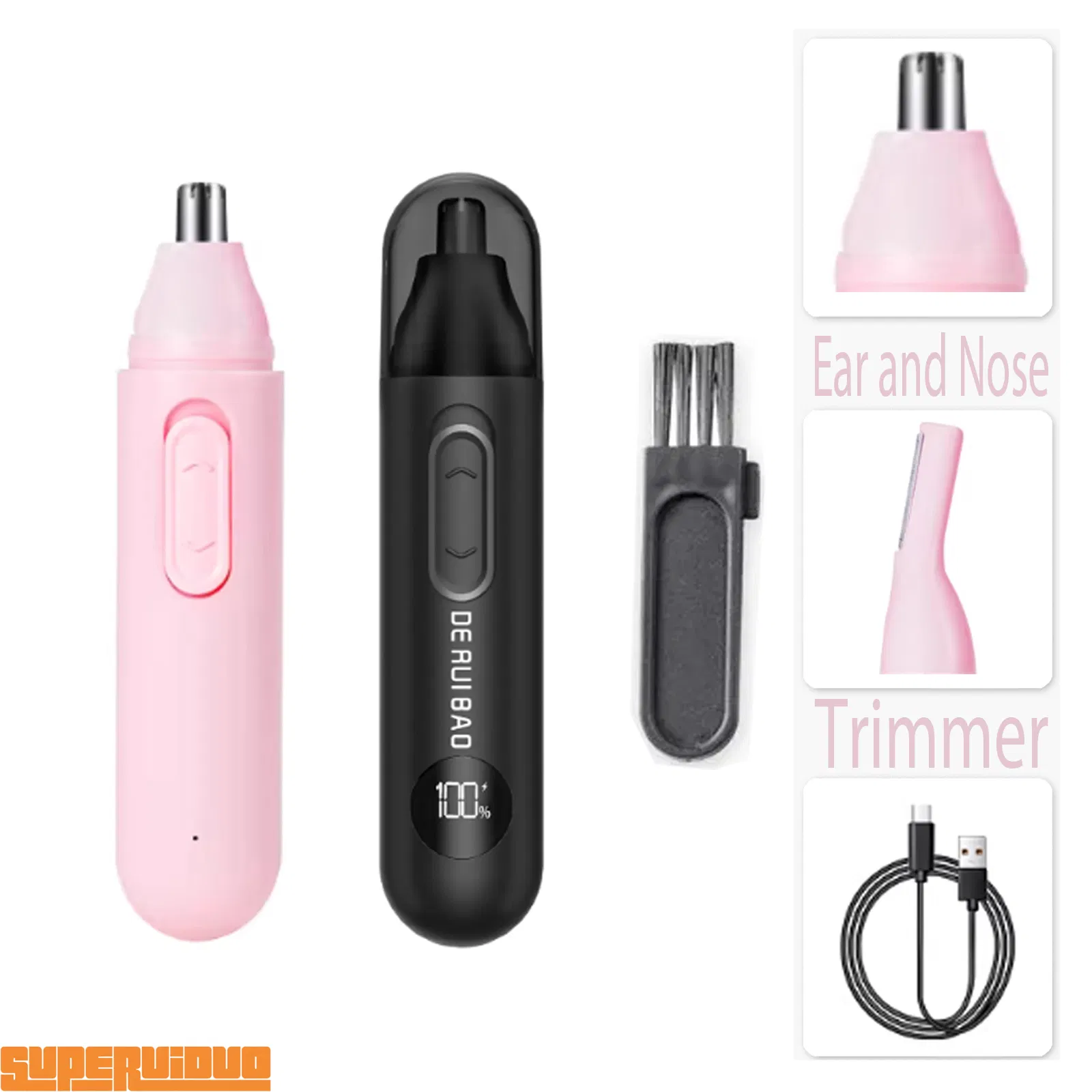 Anti-Slip Rubberized Grip Design Ear and Nose Trimmer