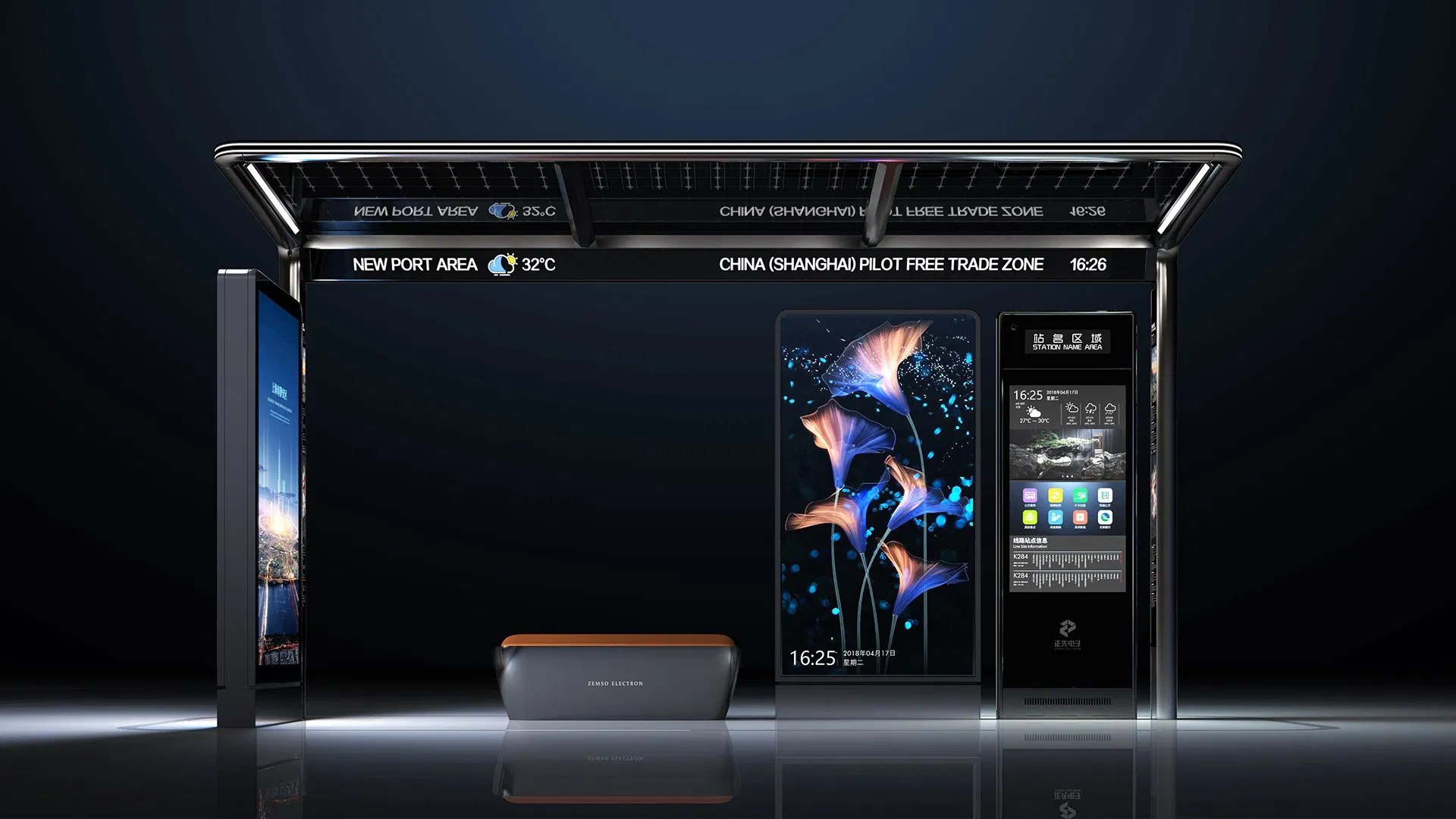 Outdoor Modern Smart Bus Kiosk with Advertising