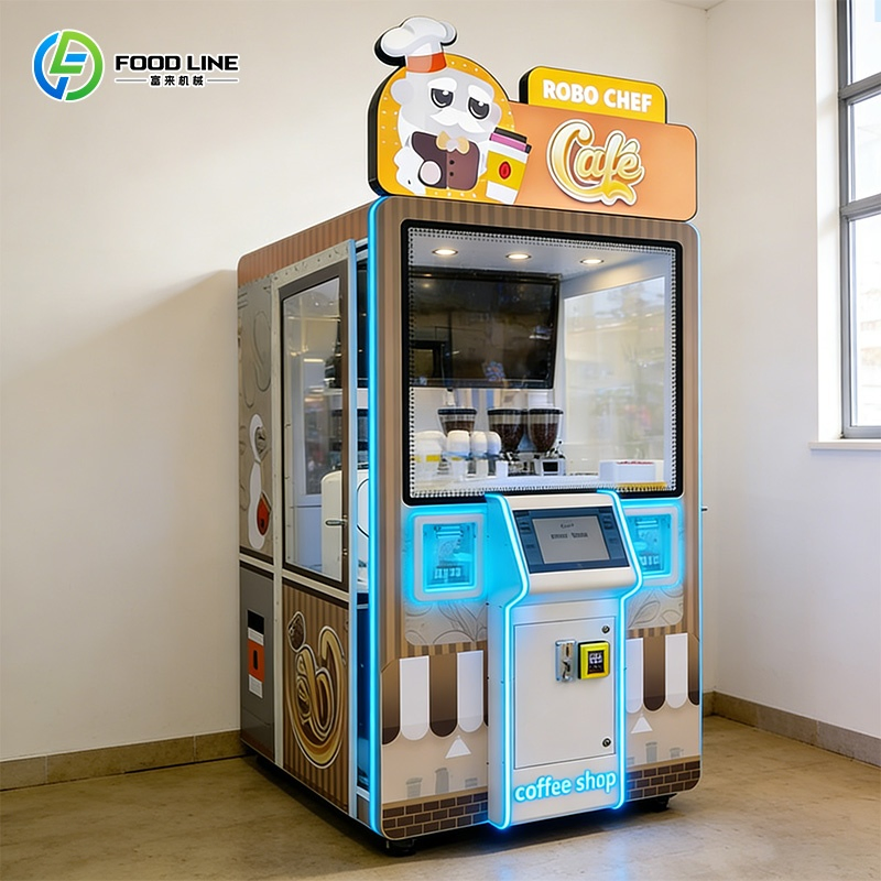Internet Cafe Cold Hot Dual Brew Fresh Coffee Robot Vending Machine