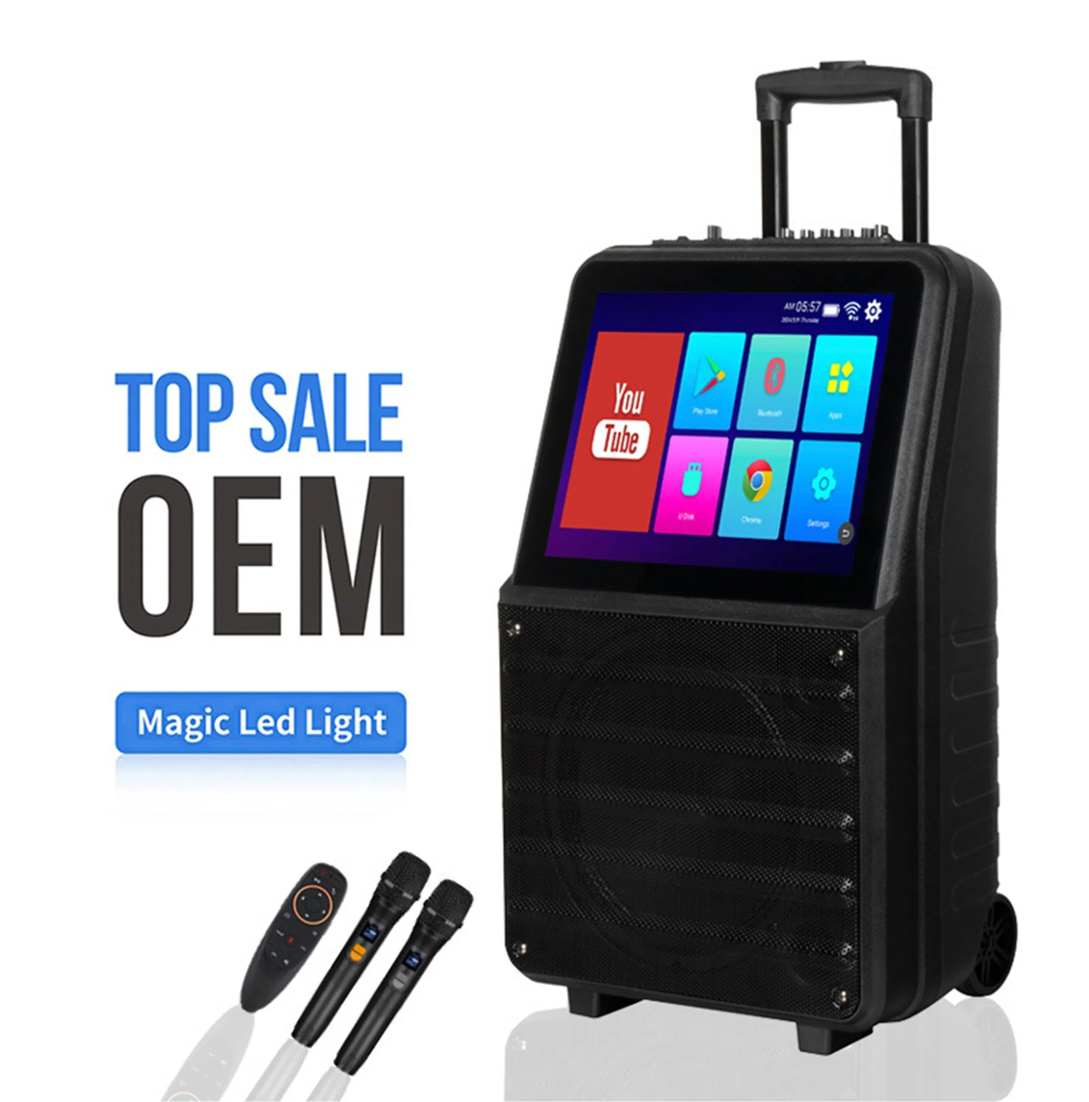 Портативная колонка-караоке с тележкой и Android