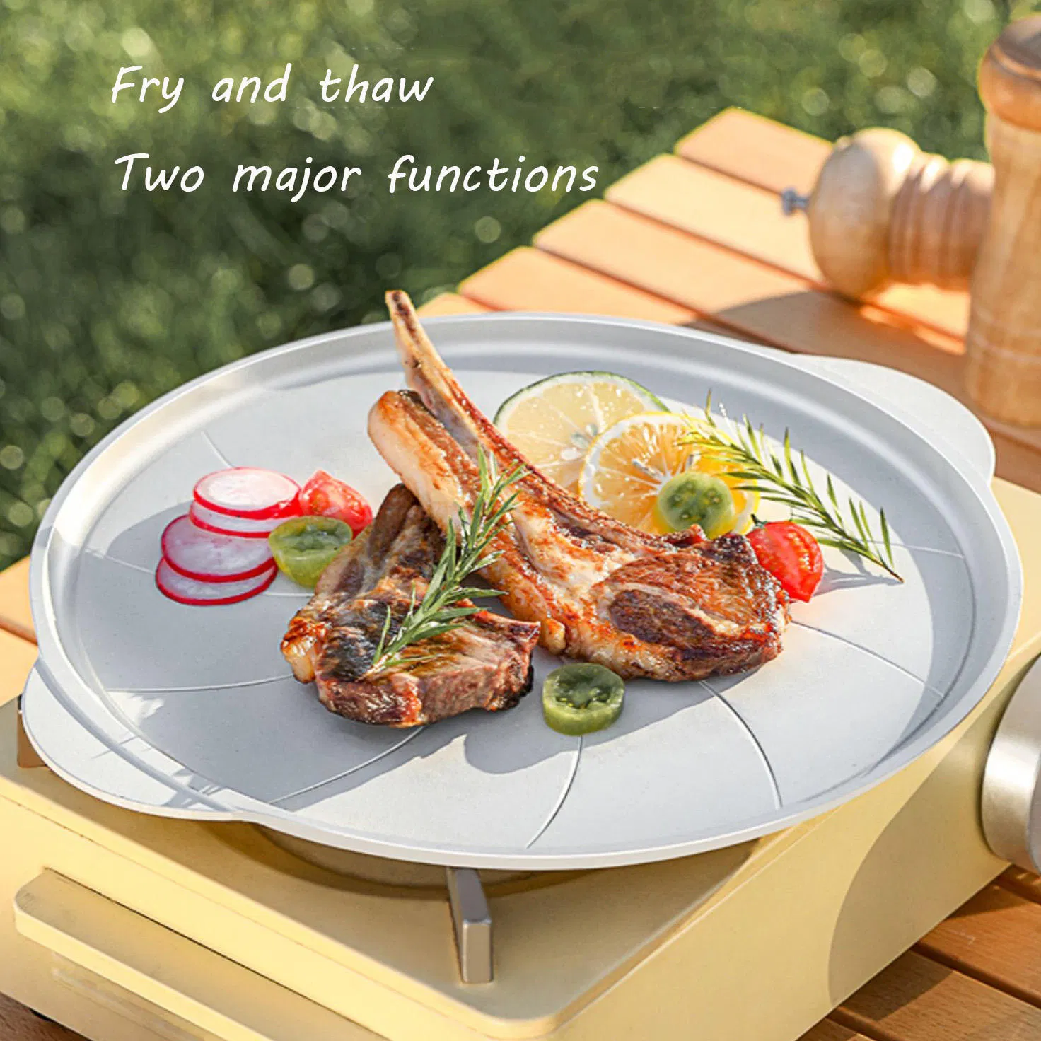 Wholesale Cast Iron Even-Heating BBQ Grill Pan with Double Handle