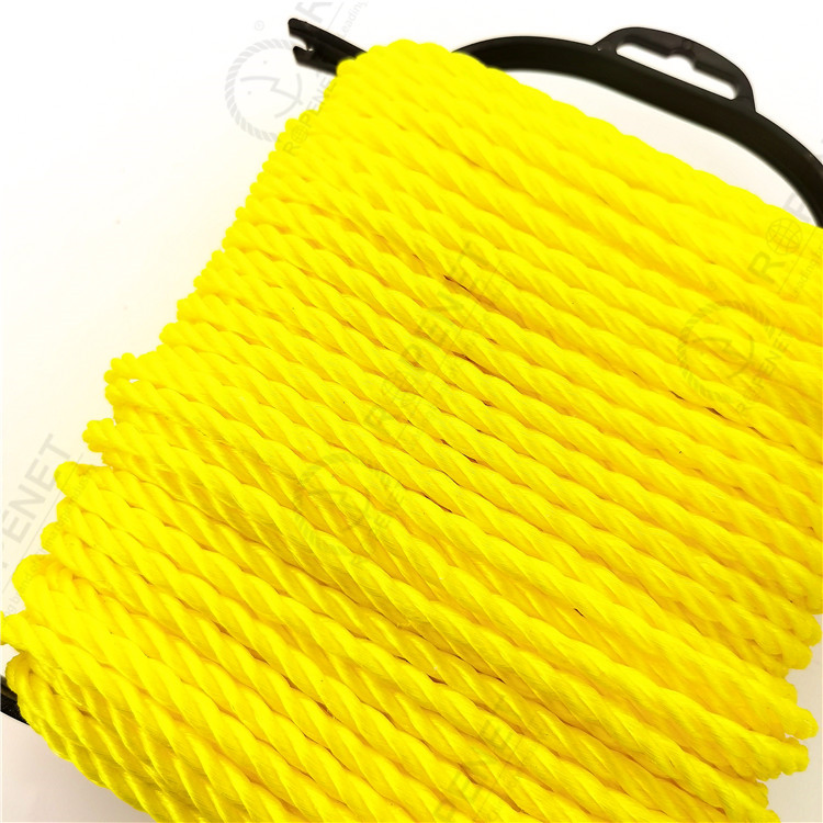 Wholesale 8mm Polypropylene Ropes Twisted Yellow Color in Stock