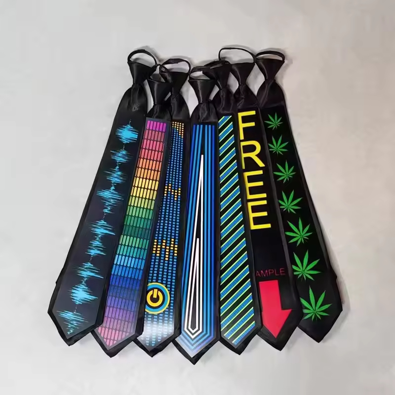 Factory Stock Fast Delivery Funny Men Informal LED Light up Neck Tie