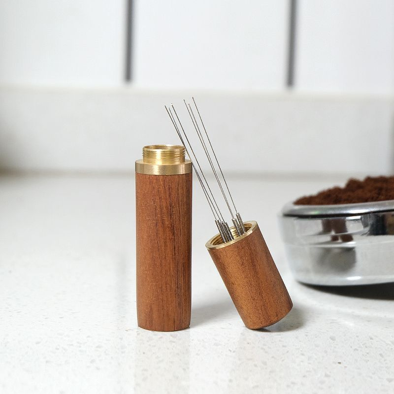 Деревянная мини-мешалка для кофе с иглой для взбивания