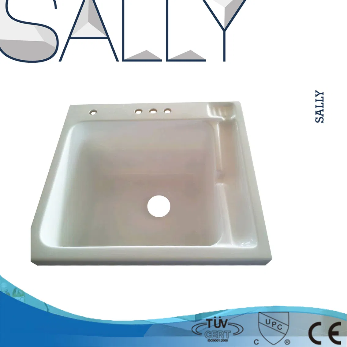 Sleek Modern White Acrylic Kitchen Sink Vanity Cabinet